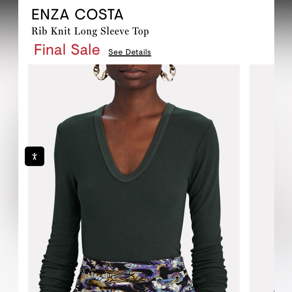 Enza costa dark green top